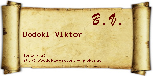 Bodoki Viktor névjegykártya